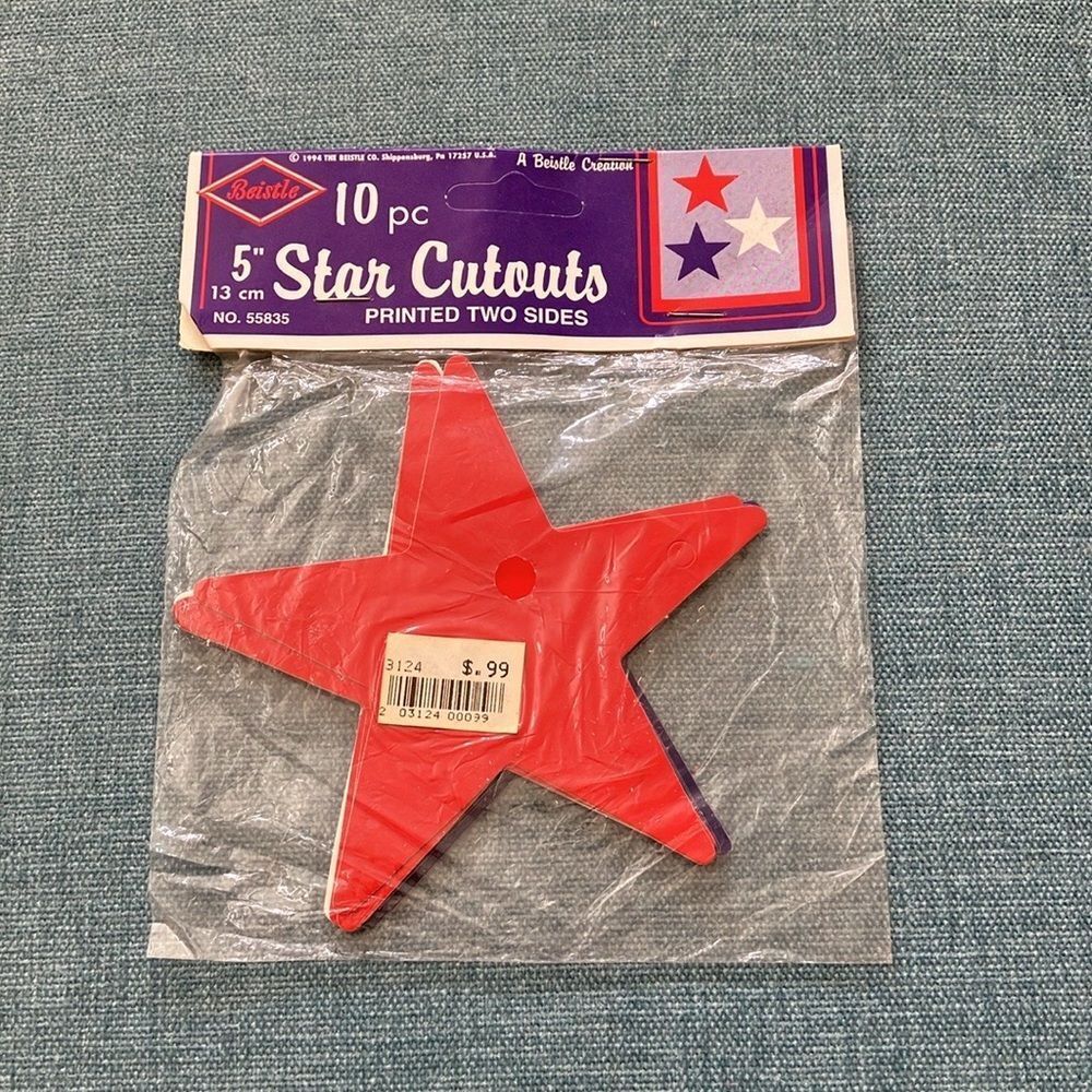 New Package of 10 Five Inch Star Cutouts